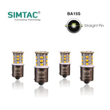 SIMTAC 3 Year Warranty 360° Reflecting LED Indicator Bulbs | Handmade | Retrofit (Amber, Straight pin)