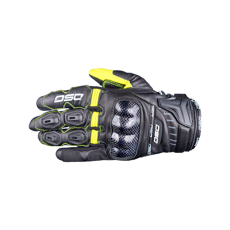 DSG Carbon X V1 Riding Glove Black Yellow Fluo