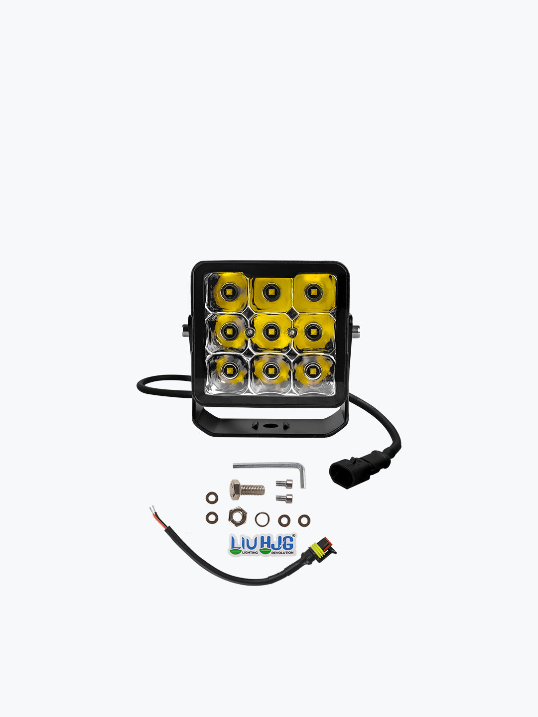 HJG 9 LED Bezel Less Square Fog Light