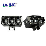 HJG Triple Shot 60w LED Dual Intensity Fog Light with Dual Button Wiring Harness White Amber