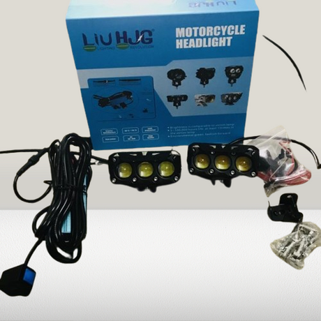 HJG Triple Shot 60w LED Dual Intensity Fog Light with Dual Button Wiring Harness White Amber