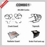 COMBO 1 PULSAR RS200 Crash Guard + Top Rack + Radiator Guard + Brake Fluid Tank Cap – HT EXHAUST