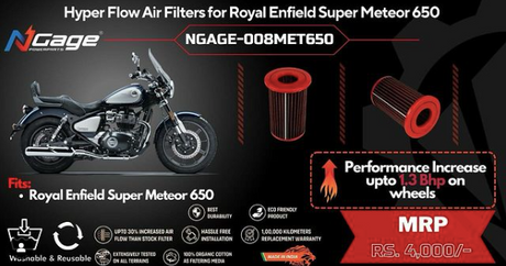 Hyper Flow Air Filter for Royal Enfield Super Meteor 650- Ngage Powerparts