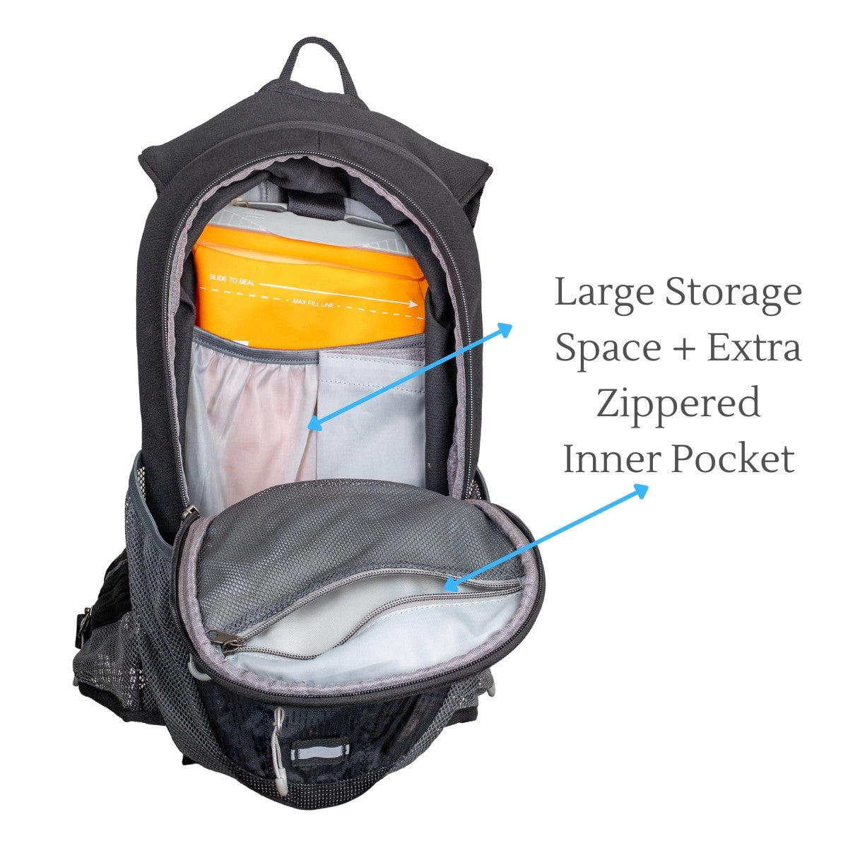 Stealth Hydration Backpack with Rain Cover - 8 Litres - Black