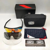 100% Aerocraft performance sunglass - Sport and Cycling Eyewear include Extra 2 Lens (Shades Red) - 1 YEAR WARRANTY