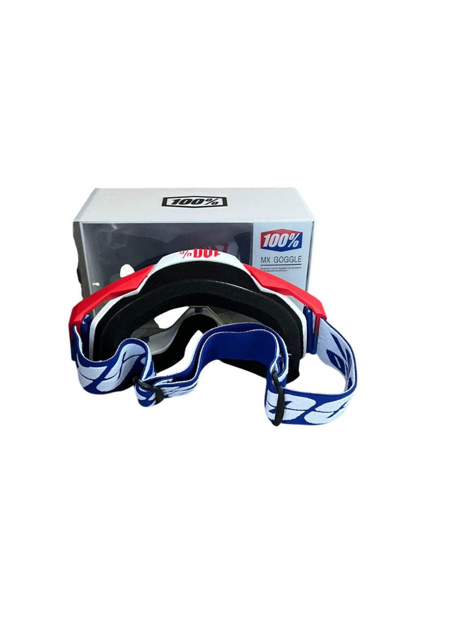 100% Goggles Full blue white tint red - 1 YEAR WARRANTY