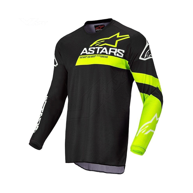 Alpinestars Fluid Chaser Jersey: Black Yellow Fluo