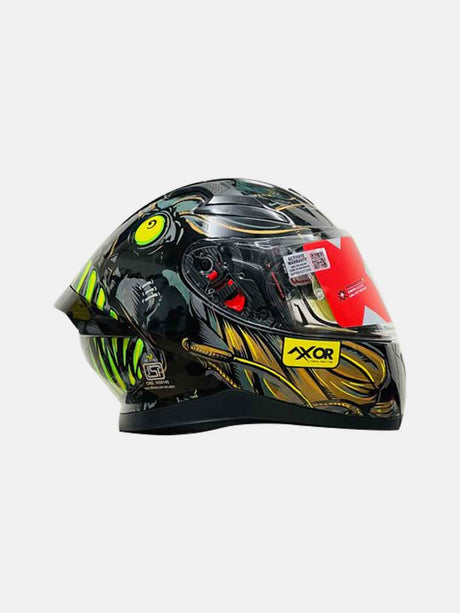 Axor Apex Seadevil Glossy Black Gold Helmet - Moto Modz