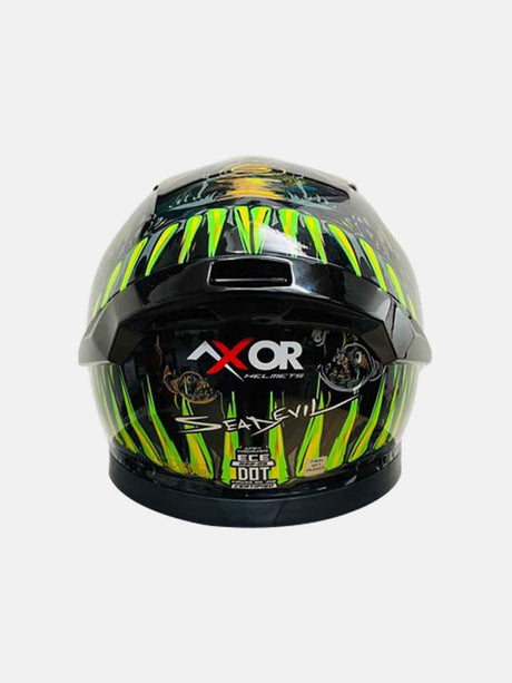 Axor Apex Seadevil Glossy Black Gold Helmet - Moto Modz