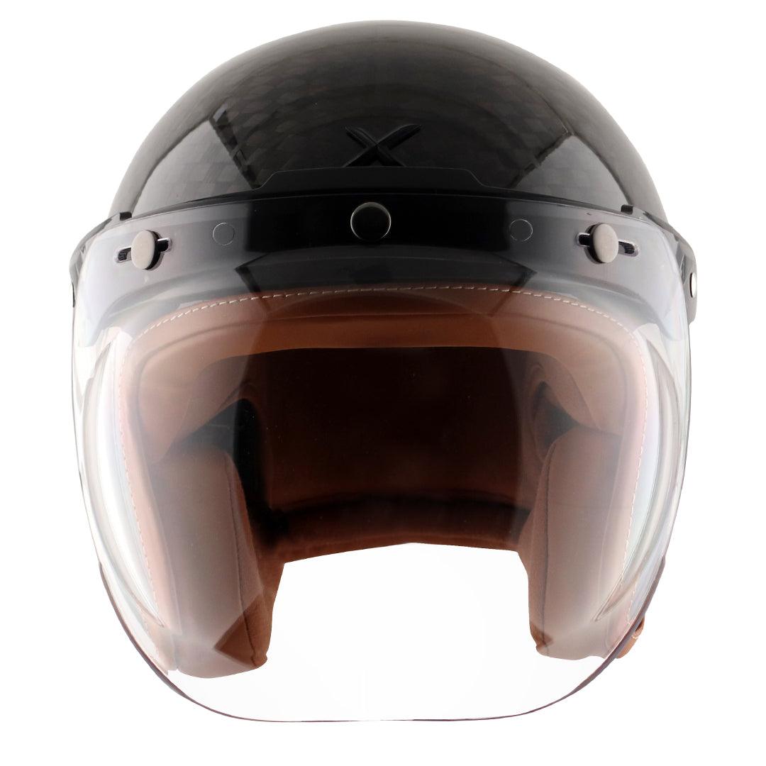 Axor Jet Carbon Big Checks helmet with bubble visor - Moto Modz