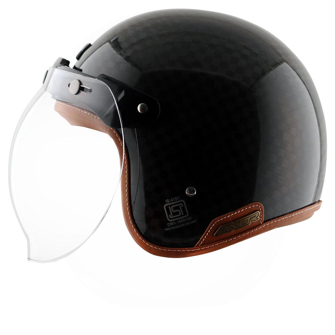 Axor Jet Carbon Big Checks helmet with bubble visor - Moto Modz