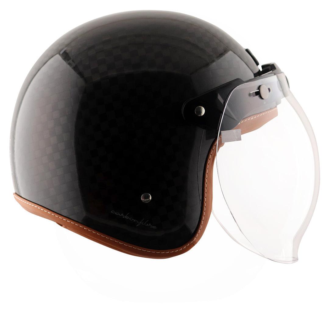 Axor Jet Carbon Big Checks helmet with bubble visor - Moto Modz