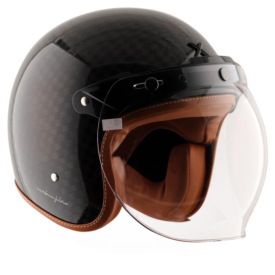 Axor Jet Carbon Big Checks helmet with bubble visor - Moto Modz