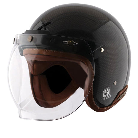 Axor Jet Carbon Small Checks helmet with Bubble Visor - Moto Modz