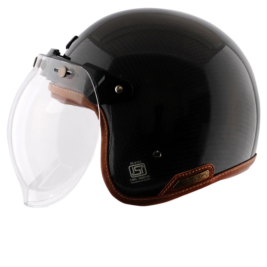Axor Jet Carbon Small Checks helmet with Bubble Visor - Moto Modz