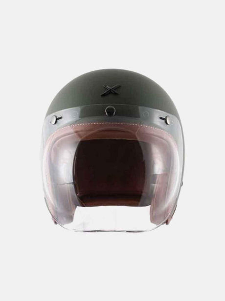 Axor Retro Jet Leather Dull Battle Green - Moto Modz