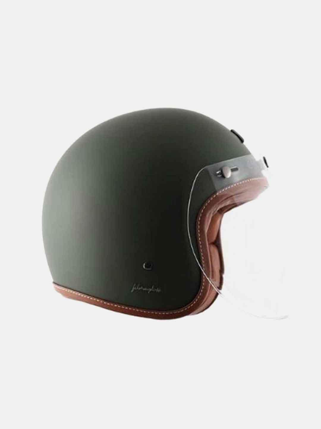 Axor Retro Jet Leather Dull Battle Green - Moto Modz