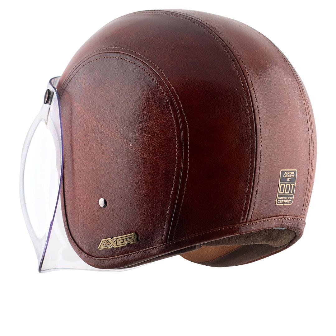 Axor Retro Jet Leather Helmet - Moto Modz