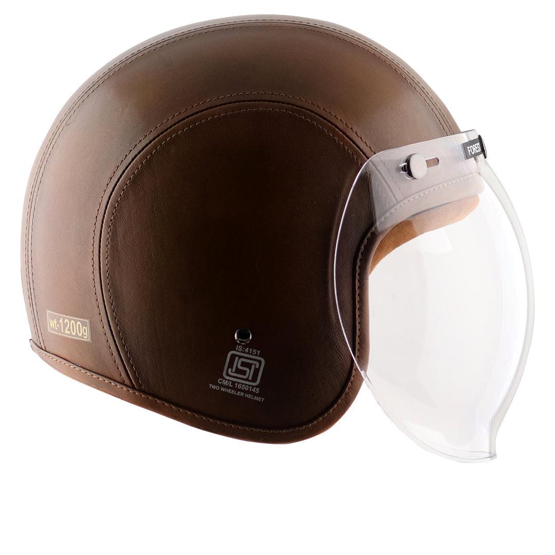 Axor Retro Jet Leather Helmet - Moto Modz