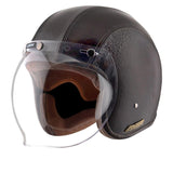 Axor Retro Jet Leather Helmet - Moto Modz