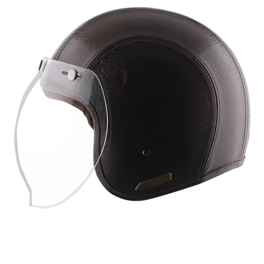 Axor Retro Jet Leather Helmet - Moto Modz