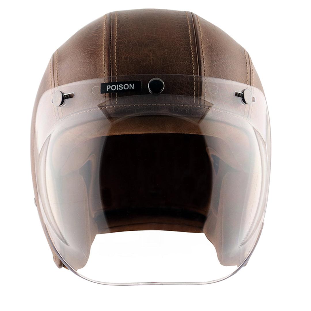 Axor Retro Jet Leather Helmet - Moto Modz