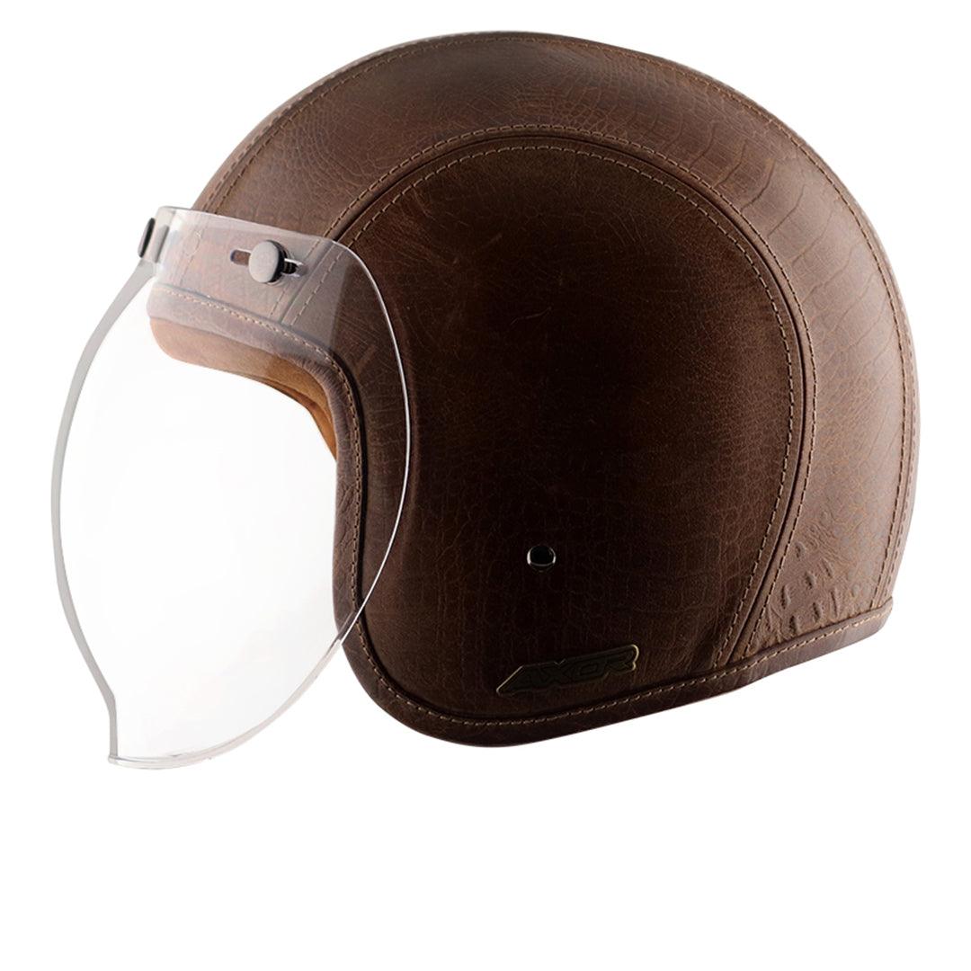 Axor Retro Jet Leather Helmet - Moto Modz