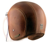 Axor Retro Jet Leather Helmet - Moto Modz