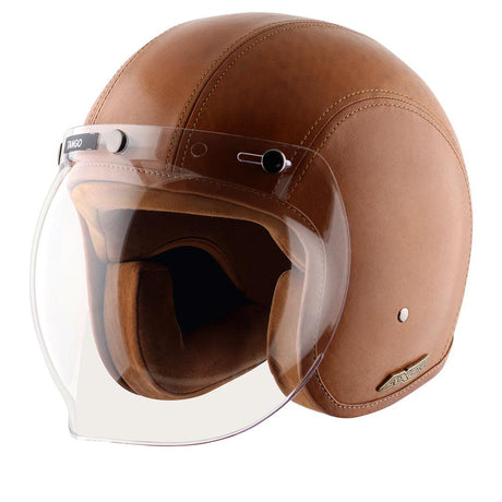 Axor Retro Jet Leather Helmet - Moto Modz