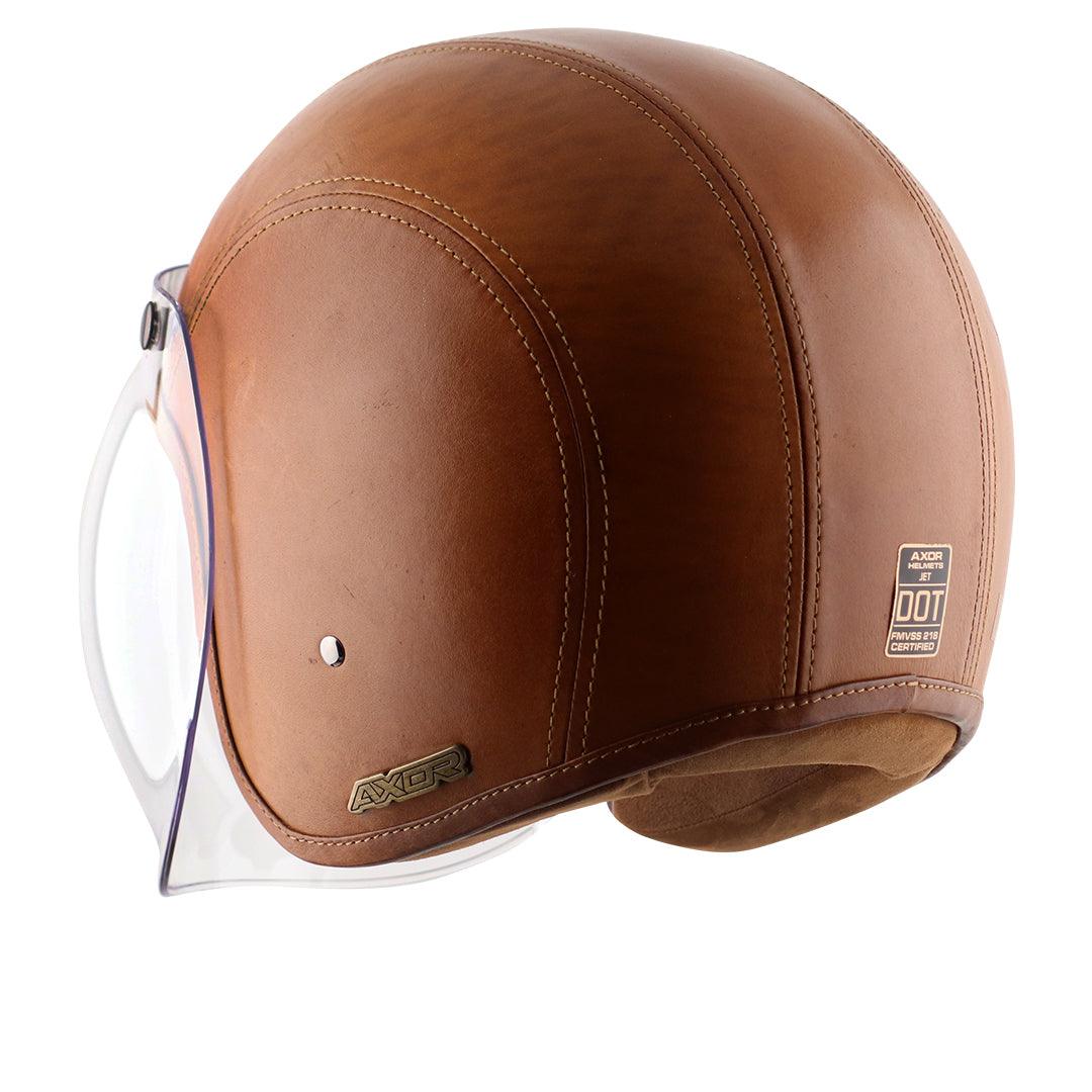 Axor Retro Jet Leather Helmet - Moto Modz