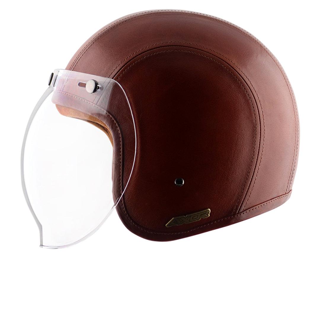 Axor Retro Jet Leather Helmet - Moto Modz