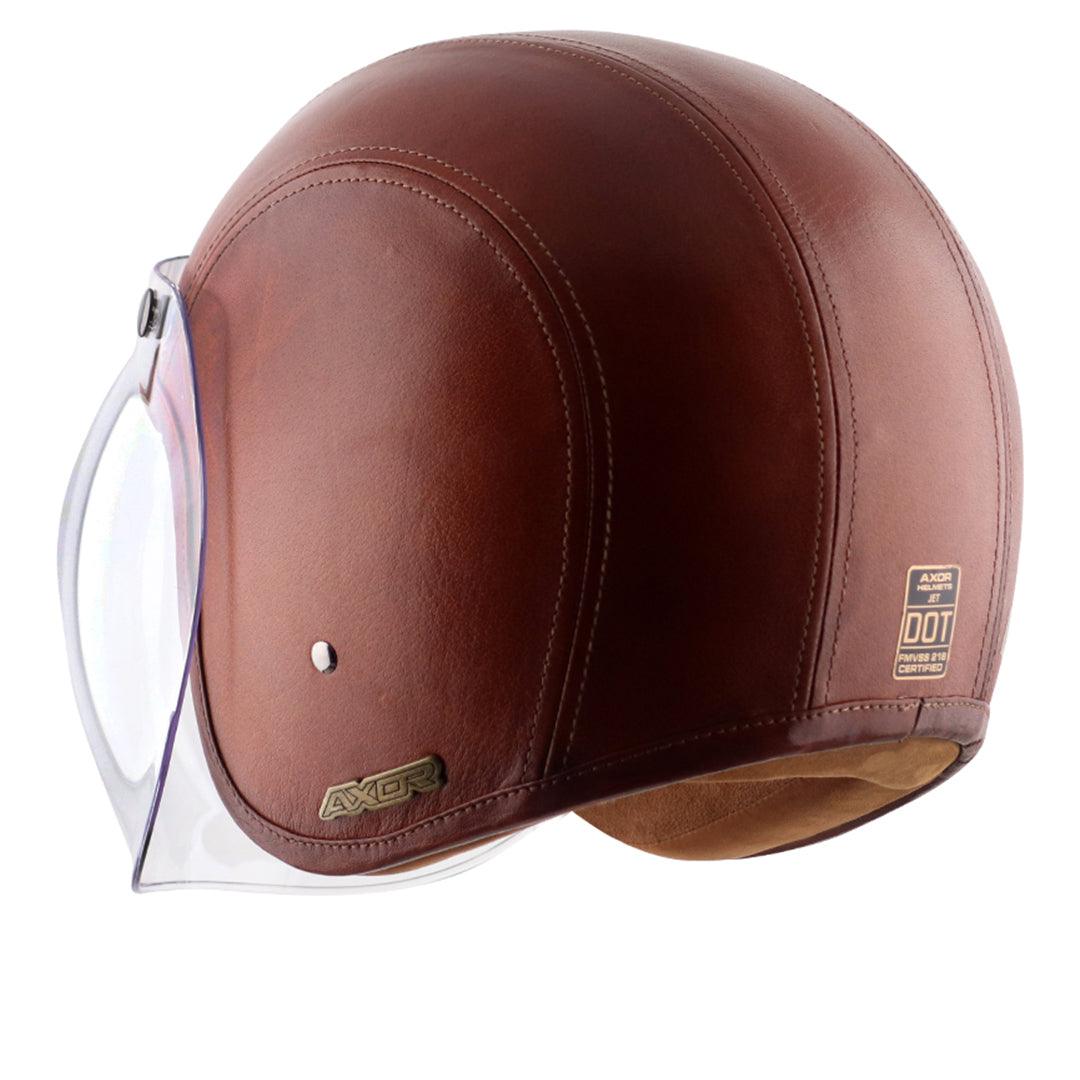 Axor Retro Jet Leather Helmet - Moto Modz