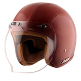 Axor Retro Jet Leather Helmet - Moto Modz