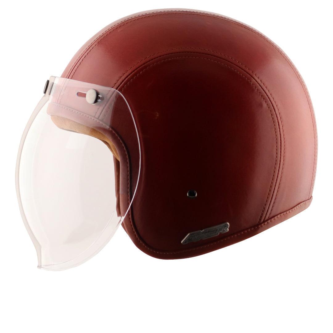 Axor Retro Jet Leather Helmet - Moto Modz