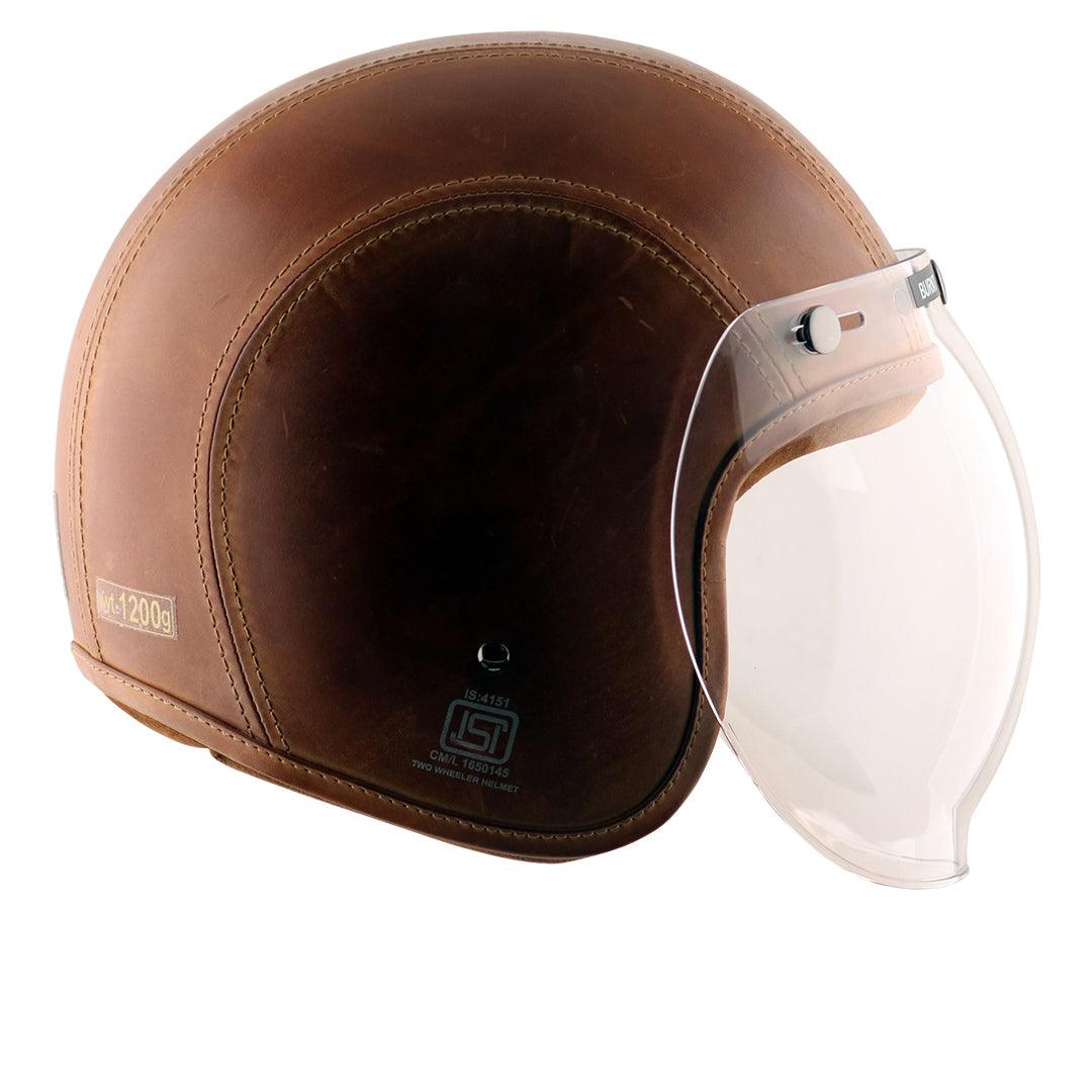 Axor Retro Jet Leather Helmet - Moto Modz