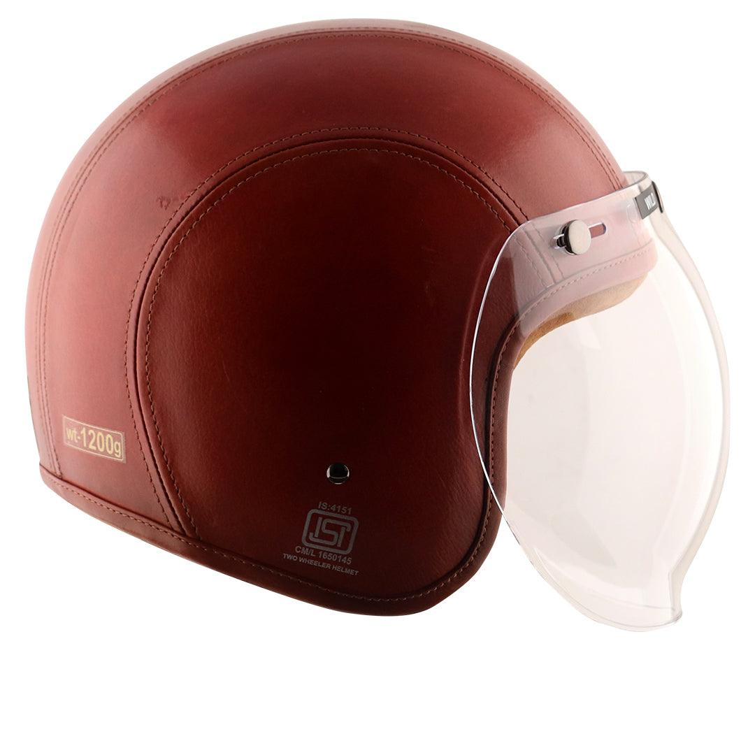 Axor Retro Jet Leather Helmet - Moto Modz