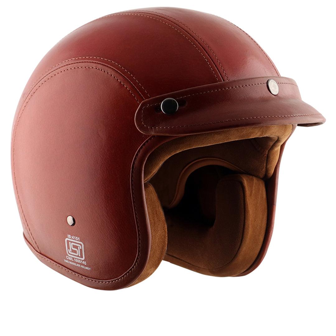 Axor Retro Jet Leather Helmet - Moto Modz