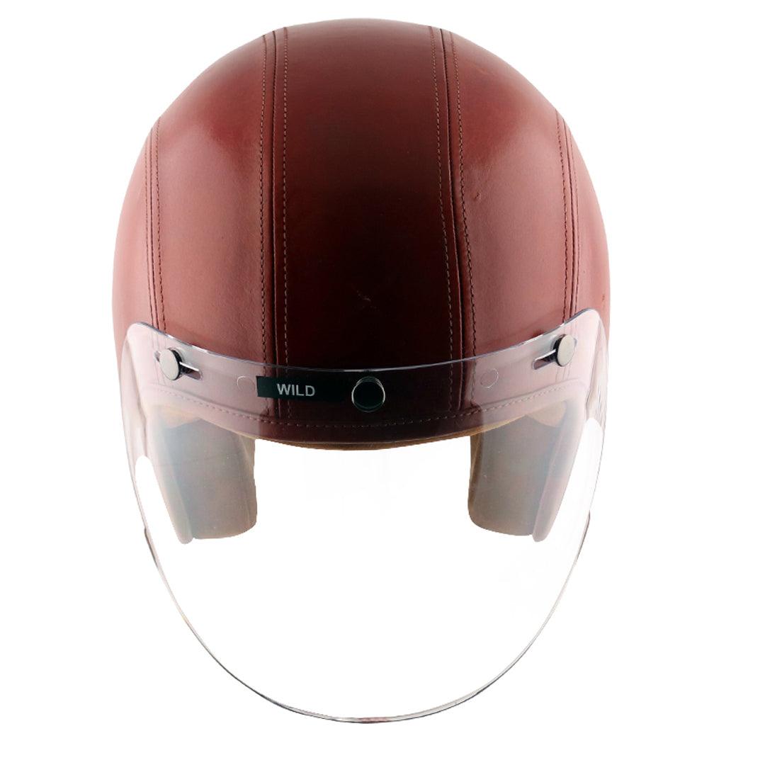 Axor Retro Jet Leather Helmet - Moto Modz