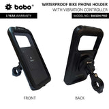 BOBO BM10H PRO Fully Waterproof Bike / Cycle Phone Holder with Vibration Controller Motorcycle Mobile Mount - Moto Modz