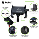 Bobo Claw Grip Aluminium Bike Phone Holder (With Fast USB 3.0 Charger) Motorcycle Mobile Mount BM 5 - Moto Modz