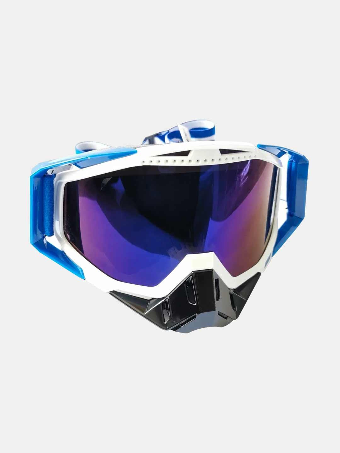 BSDDP Blue White Goggles-Blue Tint - Moto Modz