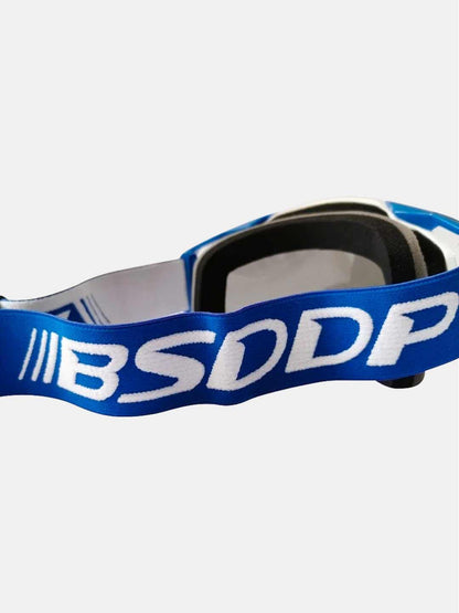 BSDDP Blue White Goggles-Blue Tint - Moto Modz