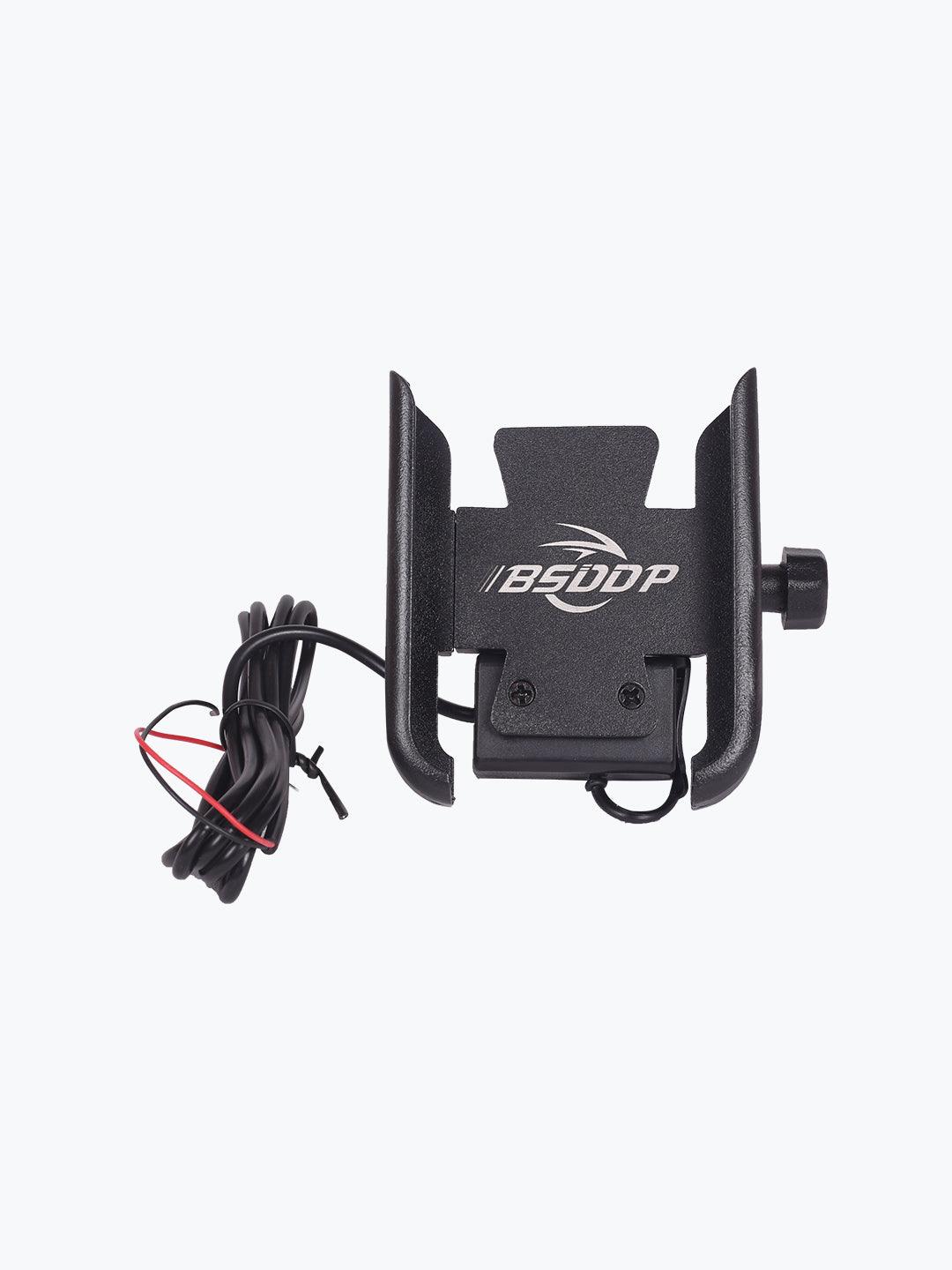 BSDDP Metal Mirror Mount Charger G0123 Black - Moto Modz