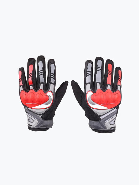 Cuirassier Gloves Grey Red - Moto Modz