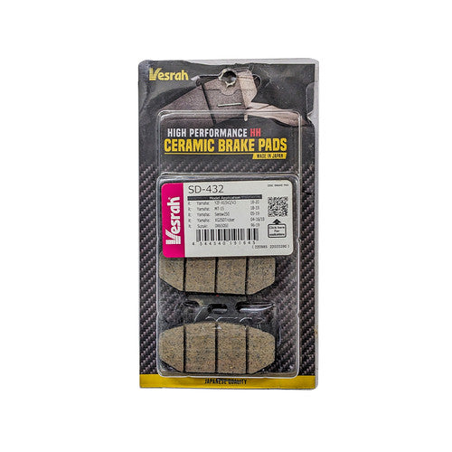 Rear brake pad by vesrah ( Ceramic) SD-432 Compatible for R15V3/R15 V4/FZ 25/FZ 16/ FAZER 25 /MT-15