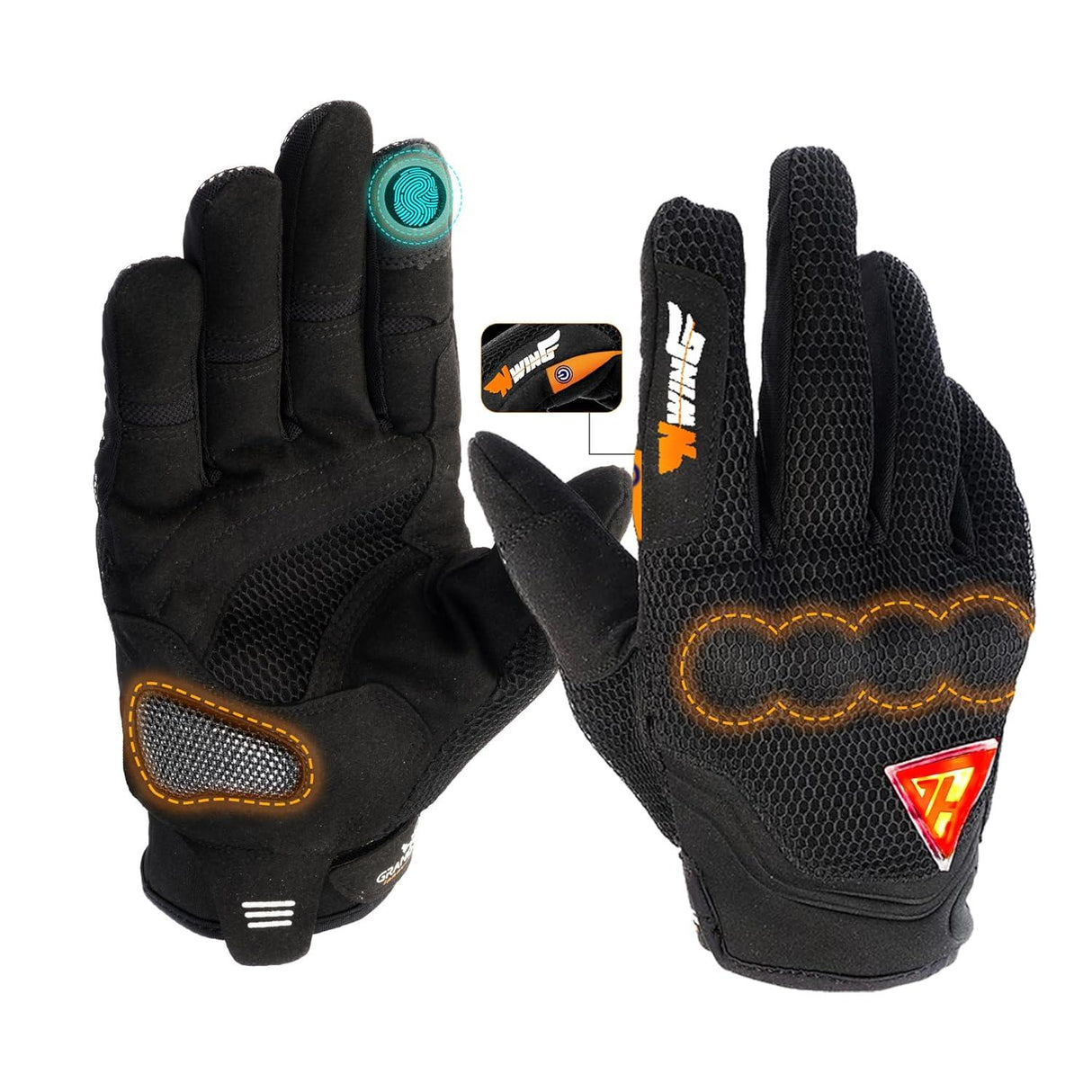 GRAND PITSTOP Night Wing Motorcycle Gloves. - Moto Modz