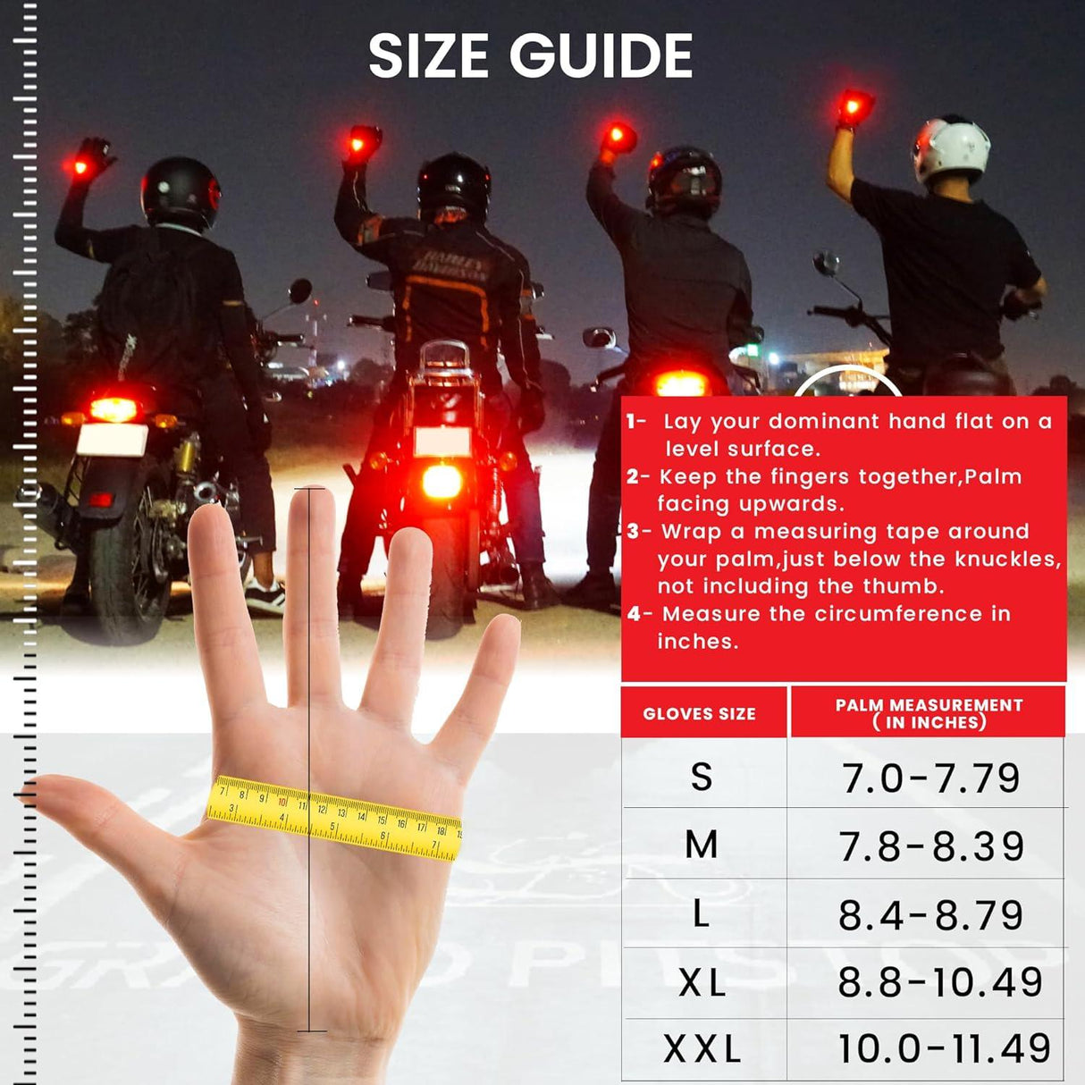 GRAND PITSTOP Night Wing Motorcycle Gloves. - Moto Modz