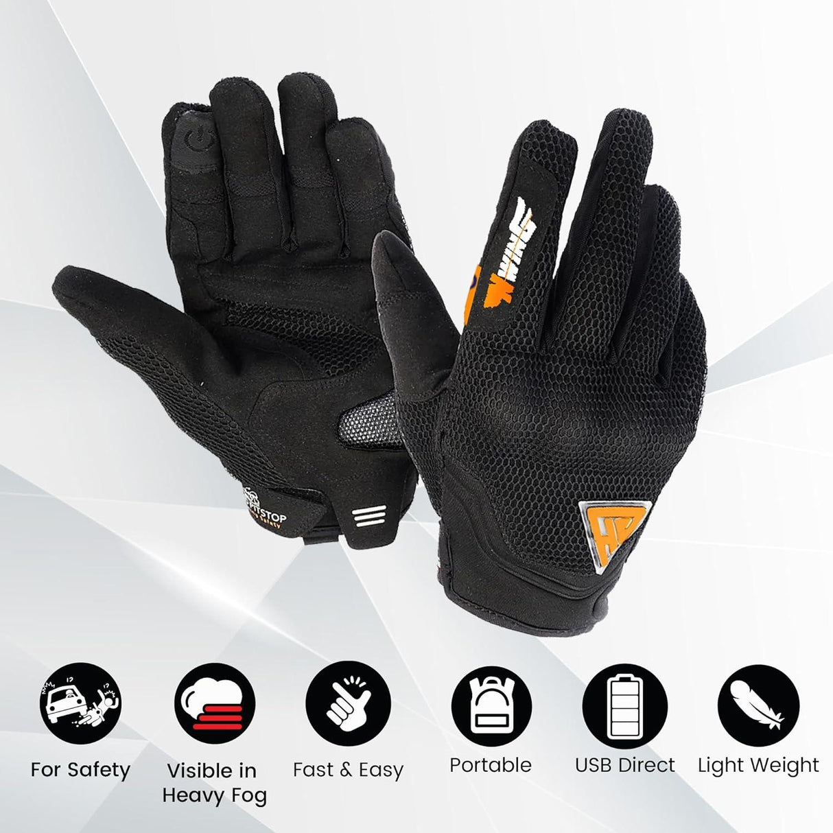 GRAND PITSTOP Night Wing Motorcycle Gloves. - Moto Modz