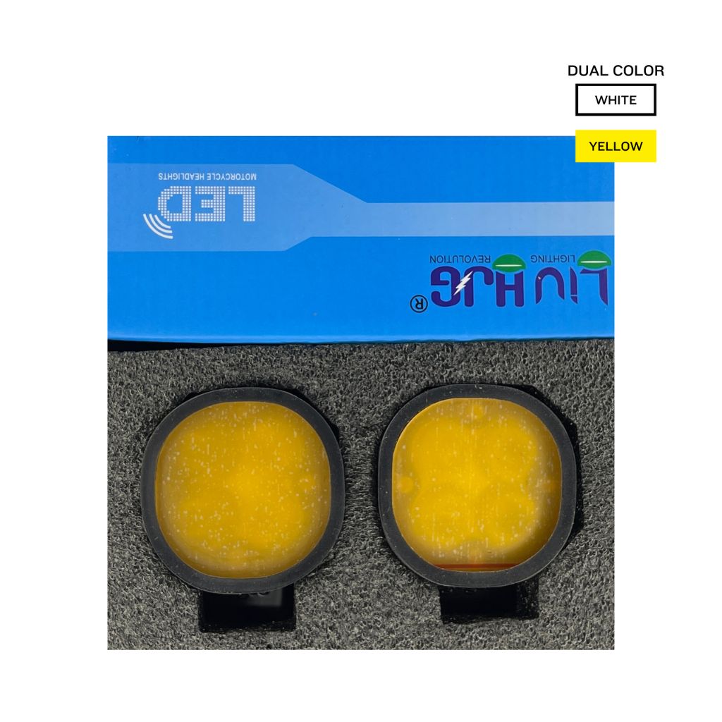 HJG 4LED SQUARE FOG LAMP (WHITE/YELLOW)