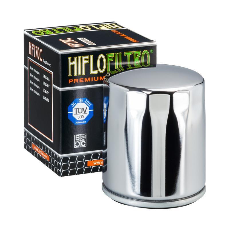 Harley Davidson Forty Eight oil filter Chrome Hiflo HF170C - Moto Modz